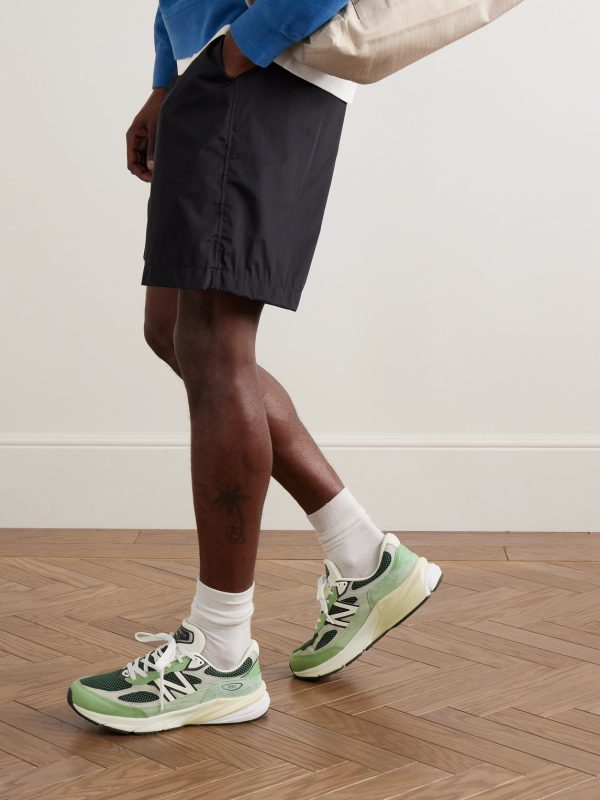 990v6 Leather-Trimmed Suede and Mesh Sneakers - OU