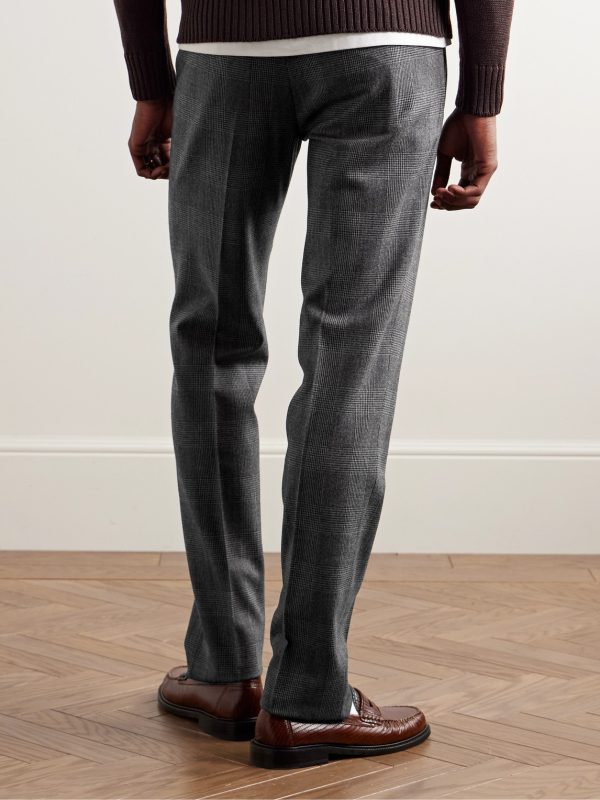 Venezia 1951 Slim-Fit Pleated Prince of Wales Checked Virgin Wool-Blend Trousers - BK Venezia 1951 Slim-Fit Pleated Prince of Wales Checked Virgin Wool-Blend Trousers - BK