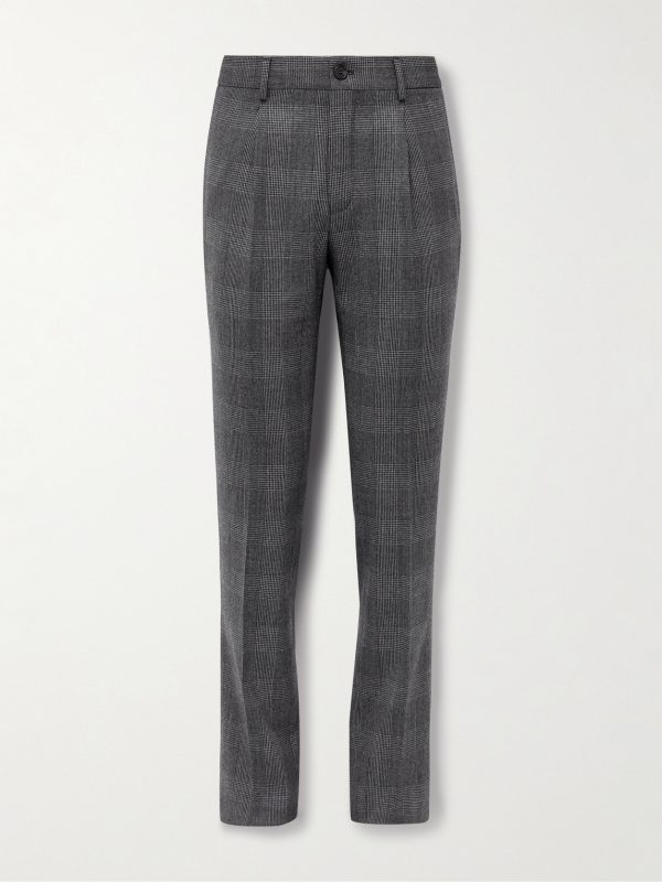 Venezia 1951 Slim-Fit Pleated Prince of Wales Checked Virgin Wool-Blend Trousers Venezia 1951 Slim-Fit Pleated Prince of Wales Checked Virgin Wool-Blend Trousers