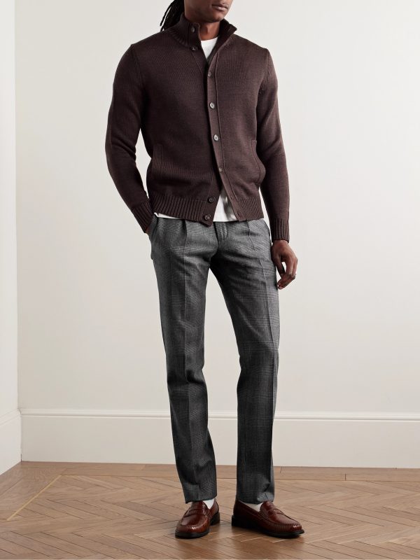 Venezia 1951 Slim-Fit Pleated Prince of Wales Checked Virgin Wool-Blend Trousers - OU Venezia 1951 Slim-Fit Pleated Prince of Wales Checked Virgin Wool-Blend Trousers - OU