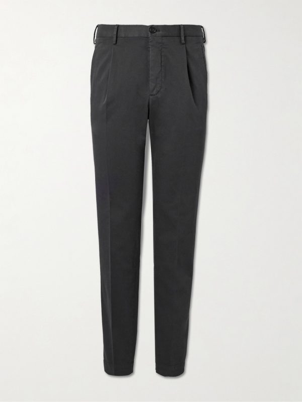Venezia 1951 Slim-Fit Pleated Stretch-Cotton Trousers Venezia 1951 Slim-Fit Pleated Stretch-Cotton Trousers