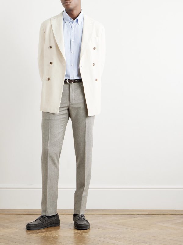 Venezia 1951 Slim-Fit Pleated Checked Wool Trousers - OU
