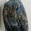 Padded Printed Recycled-Denim Bomber Jacket - BK Padded Printed Recycled-Denim Bomber Jacket - BK