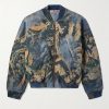 Padded Printed Recycled-Denim Bomber Jacket Padded Printed Recycled-Denim Bomber Jacket