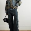 Padded Printed Recycled-Denim Bomber Jacket - OU Padded Printed Recycled-Denim Bomber Jacket - OU
