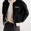 Reversible Embroidered Wool-Fleece and Silk-Satin Bomber Jacket - FR