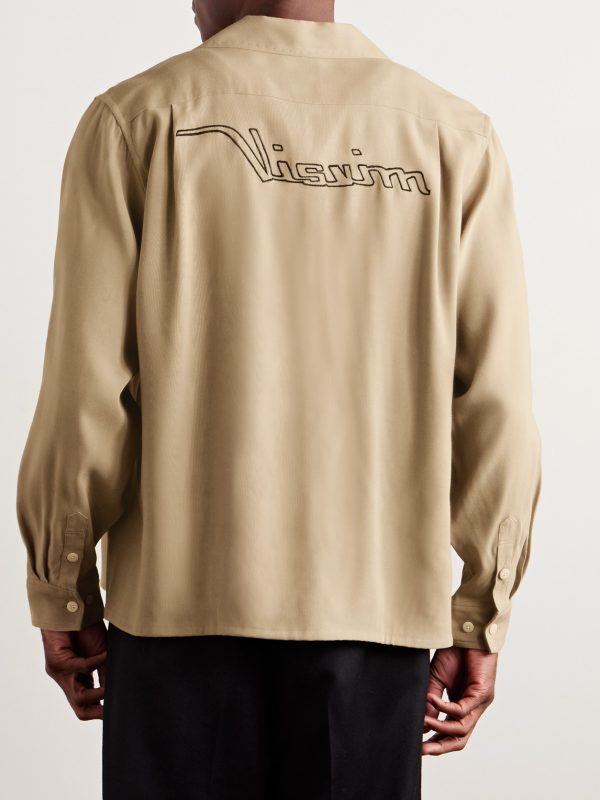 Keesey Convertible-Collar Logo-Embroidered Woven Shirt - BK Keesey Convertible-Collar Logo-Embroidered Woven Shirt - BK