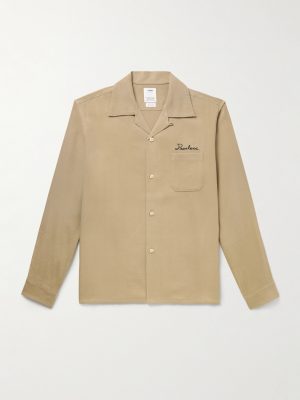 Keesey Convertible-Collar Logo-Embroidered Woven Shirt Keesey Convertible-Collar Logo-Embroidered Woven Shirt