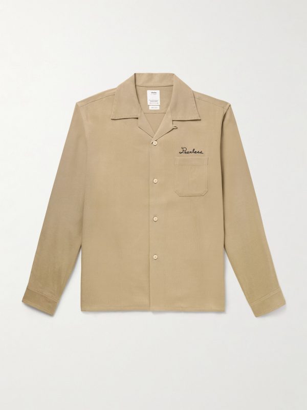 Keesey Convertible-Collar Logo-Embroidered Woven Shirt Keesey Convertible-Collar Logo-Embroidered Woven Shirt