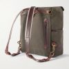 Jamy Leather-Trimmed Canvas Backpack - BK