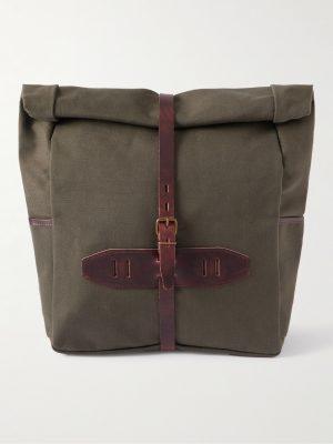 Jamy Leather-Trimmed Canvas Backpack Jamy Leather-Trimmed Canvas Backpack
