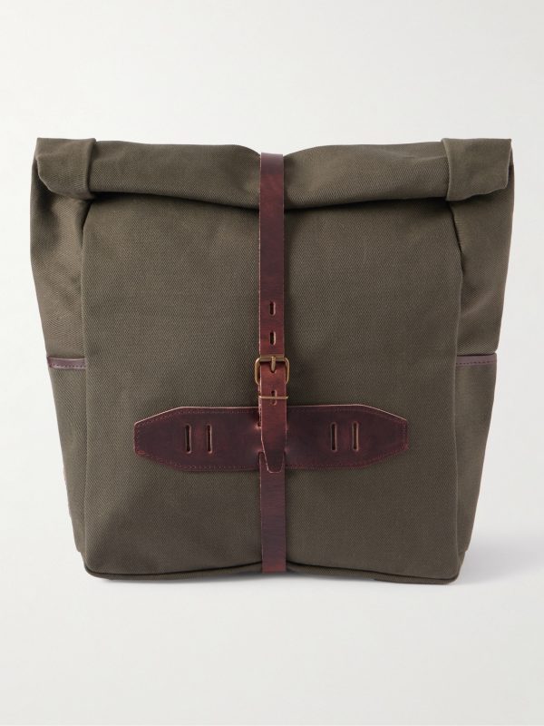 Jamy Leather-Trimmed Canvas Backpack