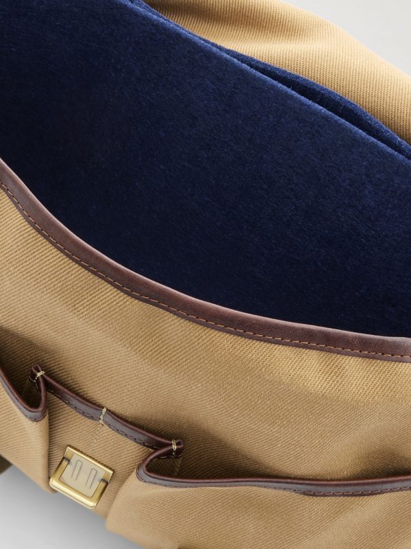 Musette Business Leather and Webbing-Trimmed Canvas Weekend Bag - E1 Musette Business Leather and Webbing-Trimmed Canvas Weekend Bag - E1
