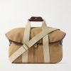 Musette Business Leather and Webbing-Trimmed Canvas Weekend Bag Musette Business Leather and Webbing-Trimmed Canvas Weekend Bag