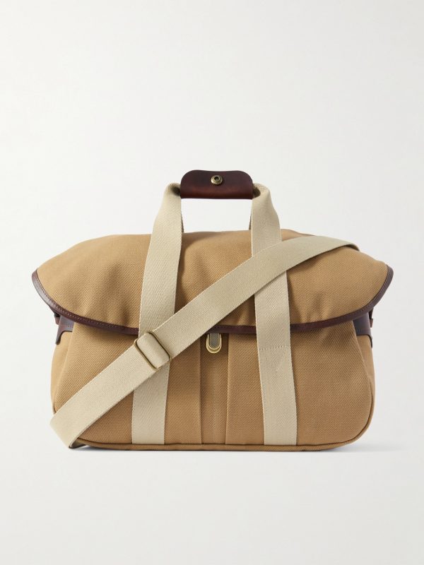Musette Business Leather and Webbing-Trimmed Canvas Weekend Bag Musette Business Leather and Webbing-Trimmed Canvas Weekend Bag