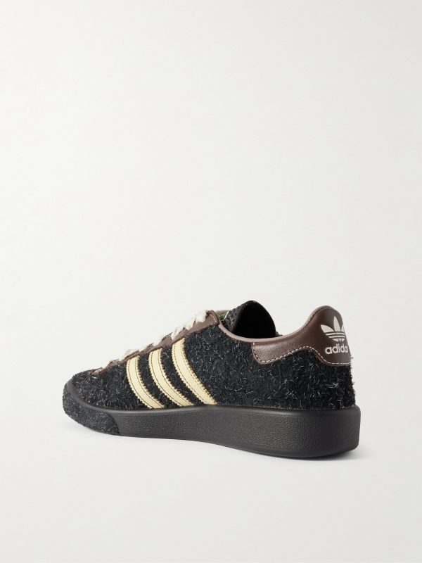 + Brain Dead Forest Hills Leather-Trimmed Textured-Suede Sneakers - BK + Brain Dead Forest Hills Leather-Trimmed Textured-Suede Sneakers - BK