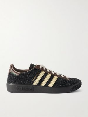 + Brain Dead Forest Hills Leather-Trimmed Textured-Suede Sneakers + Brain Dead Forest Hills Leather-Trimmed Textured-Suede Sneakers