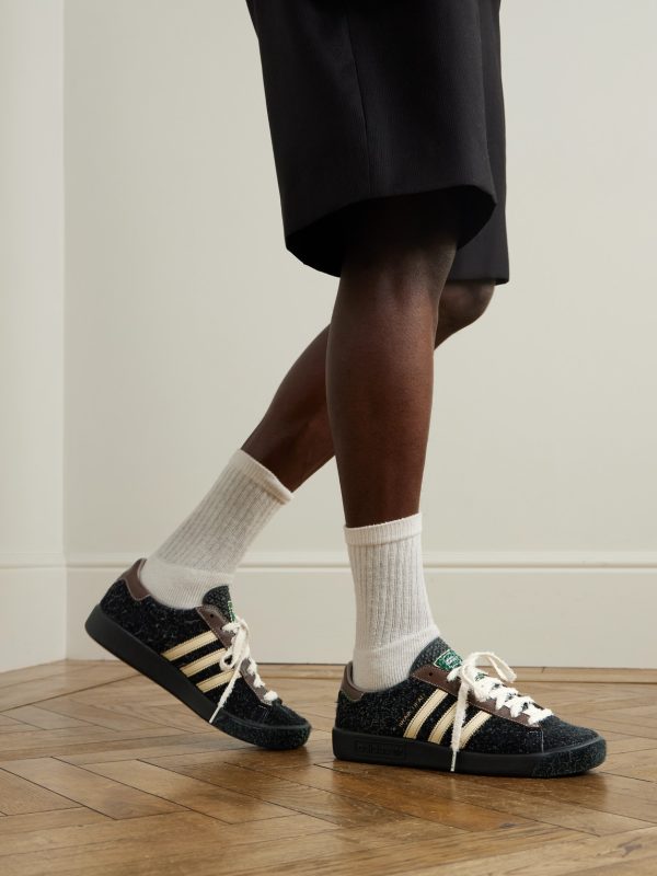+ Brain Dead Forest Hills Leather-Trimmed Textured-Suede Sneakers - OU + Brain Dead Forest Hills Leather-Trimmed Textured-Suede Sneakers - OU
