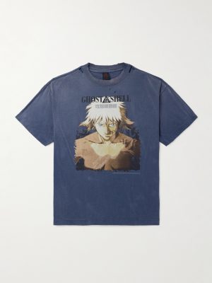 + Ghost in the Shell Distressed Printed Cotton-Jersey T-Shirt