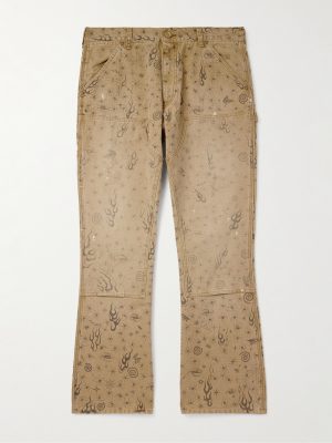+ Dr. Woo Bootcut Double-Knee Printed Cotton-Canvas Trousers + Dr. Woo Bootcut Double-Knee Printed Cotton-Canvas Trousers