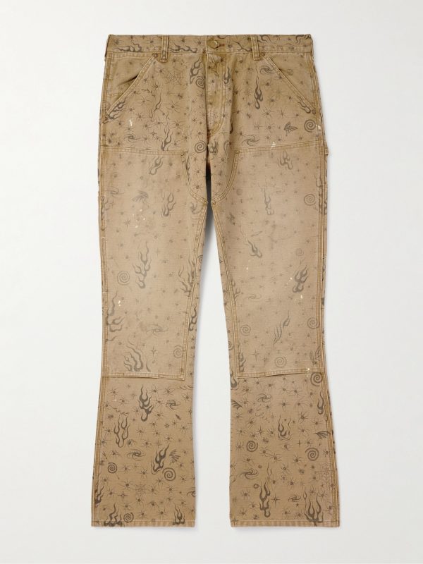 + Dr. Woo Bootcut Double-Knee Printed Cotton-Canvas Trousers + Dr. Woo Bootcut Double-Knee Printed Cotton-Canvas Trousers