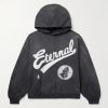 + Fear of God Distressed Logo-Print Cotton-Jersey Hoodie