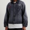 Corduroy-Trimmed Logo-Embroidered Distressed Cotton-Canvas Jacket - FR
