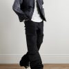 Corduroy-Trimmed Logo-Embroidered Distressed Cotton-Canvas Jacket - OU