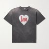Distressed Paint-Splattered Printed Cotton-Jersey T-Shirt