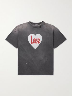 Distressed Paint-Splattered Printed Cotton-Jersey T-Shirt Distressed Paint-Splattered Printed Cotton-Jersey T-Shirt
