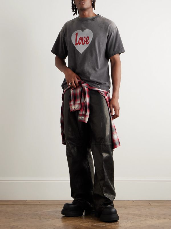 Distressed Paint-Splattered Printed Cotton-Jersey T-Shirt - OU