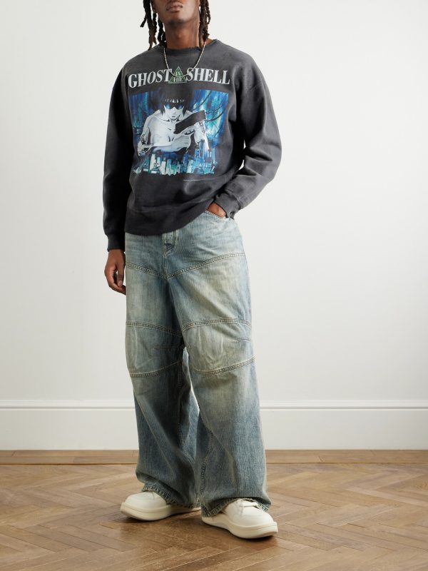 + Ghost in the Shell Printed Cotton-Jersey Sweatshirt - OU + Ghost in the Shell Printed Cotton-Jersey Sweatshirt - OU