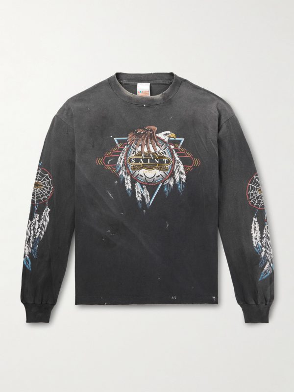 + TEFLON DISCO Distressed Printed Cotton-Jersey T-Shirt + TEFLON DISCO Distressed Printed Cotton-Jersey T-Shirt