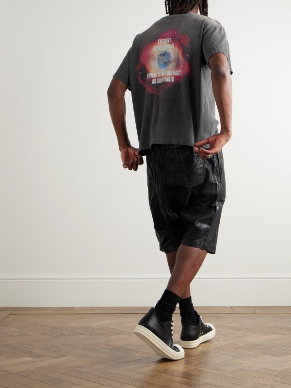 Obliterate Printed Distressed Cotton-Jersey T-Shirt - OU Obliterate Printed Distressed Cotton-Jersey T-Shirt - OU