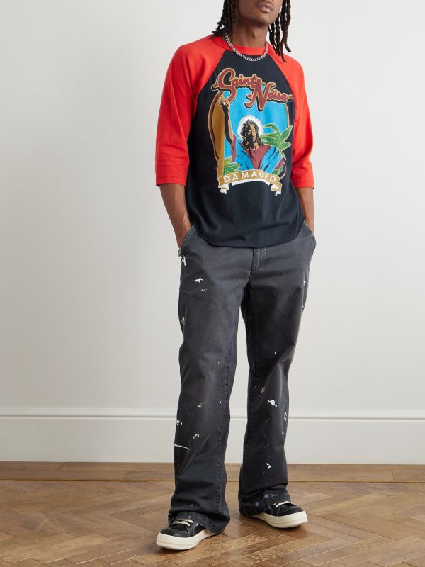 + LASTMAN Oversized Printed Cotton-Jersey T-Shirt - OU + LASTMAN Oversized Printed Cotton-Jersey T-Shirt - OU