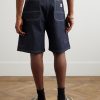 Straight-Leg Logo-Appliquéd Denim Shorts - BK Straight-Leg Logo-Appliquéd Denim Shorts - BK