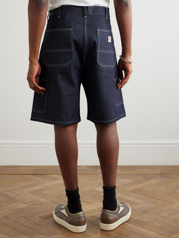 Straight-Leg Logo-Appliquéd Denim Shorts - BK Straight-Leg Logo-Appliquéd Denim Shorts - BK