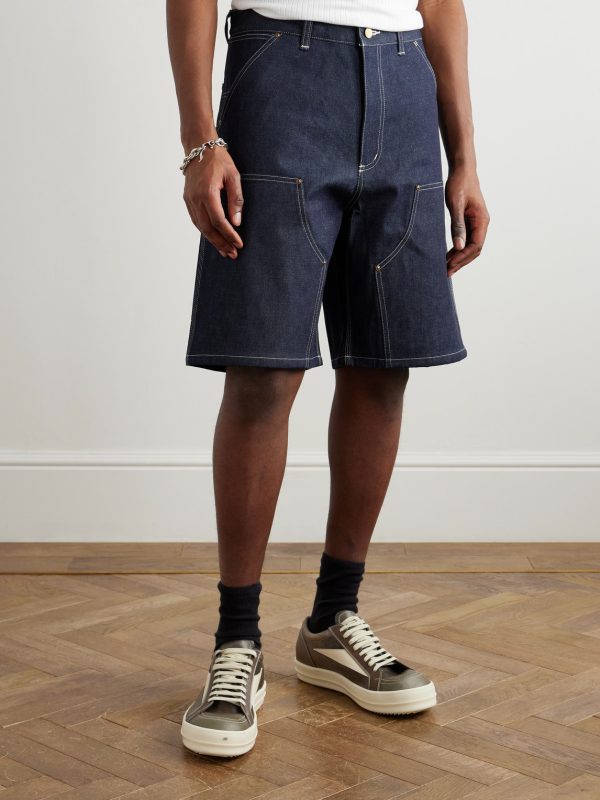 Straight-Leg Logo-Appliquéd Denim Shorts - FR Straight-Leg Logo-Appliquéd Denim Shorts - FR
