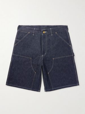 Straight-Leg Logo-Appliquéd Denim Shorts Straight-Leg Logo-Appliquéd Denim Shorts