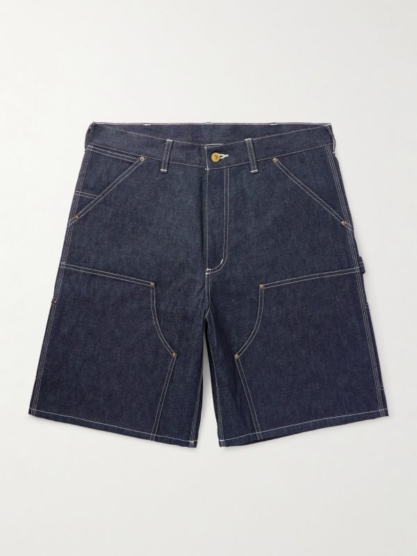 Straight-Leg Logo-Appliquéd Denim Shorts Straight-Leg Logo-Appliquéd Denim Shorts