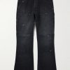 Bootcut Double-Knee Paint-Splattered Cotton-Canvas Trousers