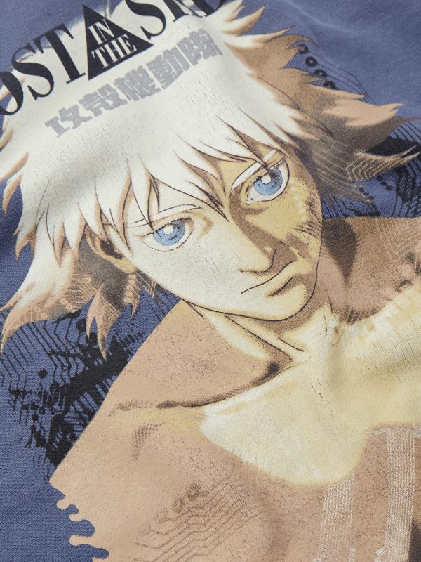 + Ghost in the Shell Distressed Printed Cotton-Jersey Sweatshirt - CU + Ghost in the Shell Distressed Printed Cotton-Jersey Sweatshirt - CU