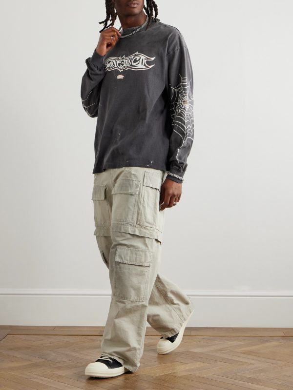 + TEFLON DISCO Distressed Printed Cotton-Jersey T-Shirt - OU