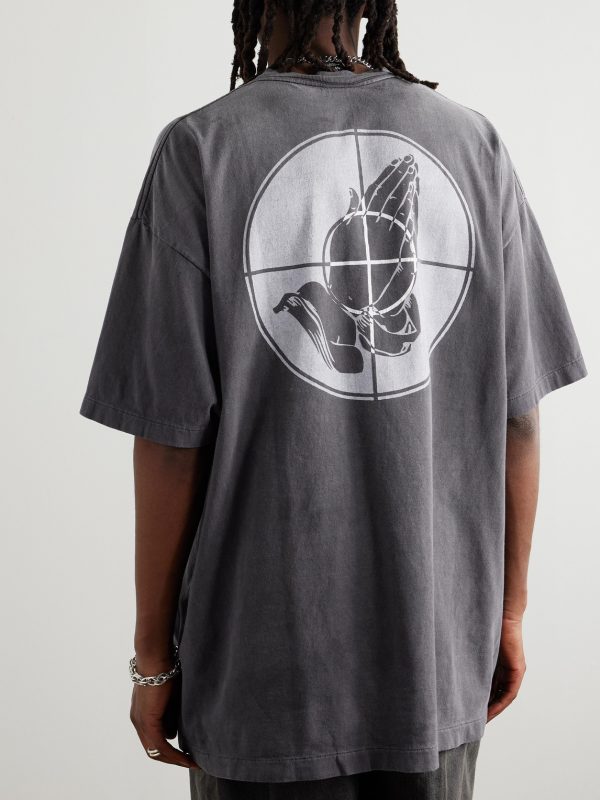 + Fear of God Distressed Printed Cotton-Jersey T-Shirt - BK + Fear of God Distressed Printed Cotton-Jersey T-Shirt - BK