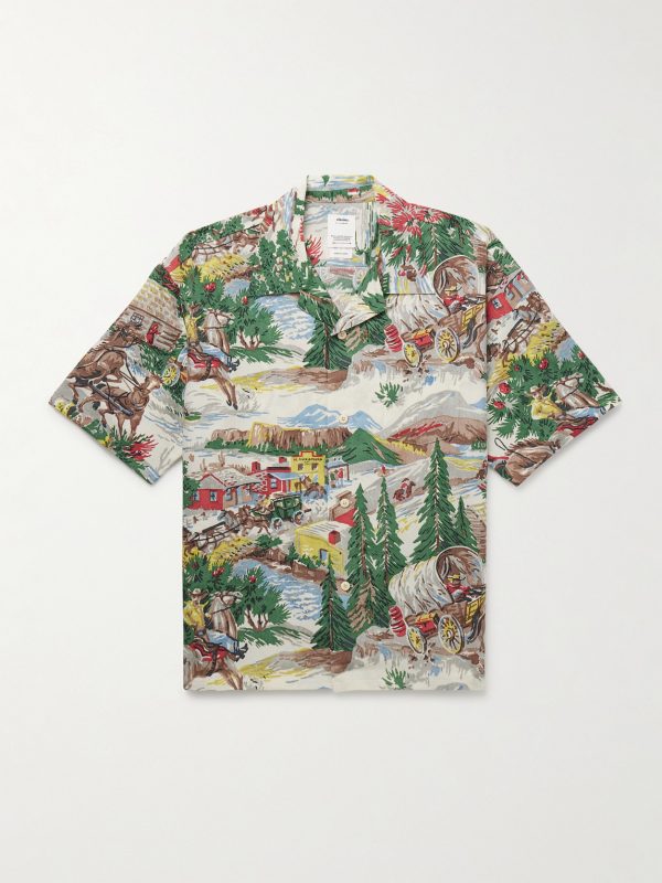 Crosby Convertible-Collar Printed Silk Shirt Crosby Convertible-Collar Printed Silk Shirt