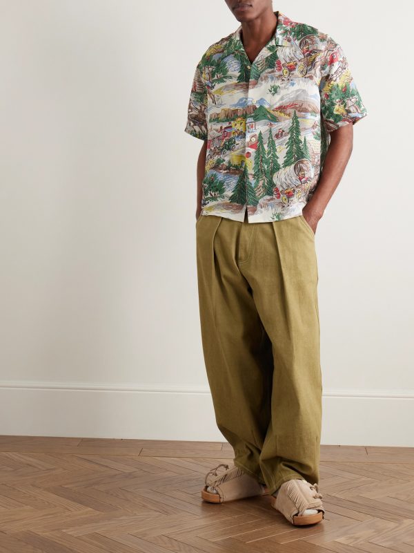 Crosby Convertible-Collar Printed Silk Shirt - OU Crosby Convertible-Collar Printed Silk Shirt - OU