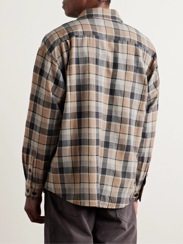 Checked Wool and Linen-Blend Shirt - BK Checked Wool and Linen-Blend Shirt - BK