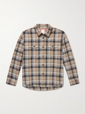 Checked Wool and Linen-Blend Shirt Checked Wool and Linen-Blend Shirt