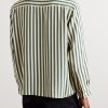 Trillium Camp-Collar Appliquéd Striped Silk Shirt - BK