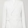 Marsh Double-Breasted Embellished Tulle-Trimmed Linen Suit Jacket Marsh Double-Breasted Embellished Tulle-Trimmed Linen Suit Jacket